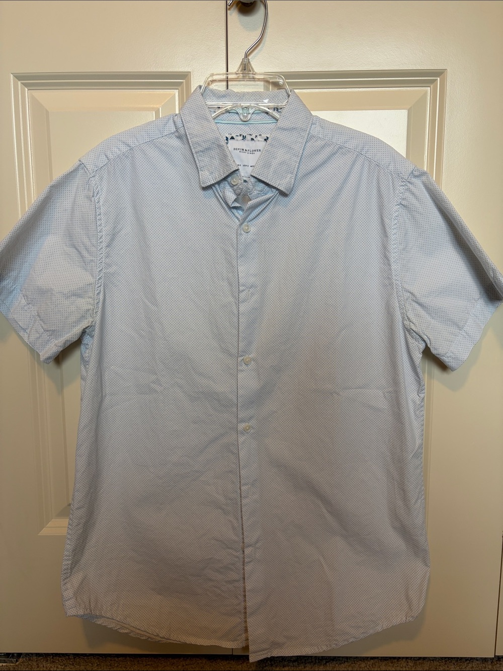 Denim & Flower Light Blue Short-Sleeve Button-Down Shirt